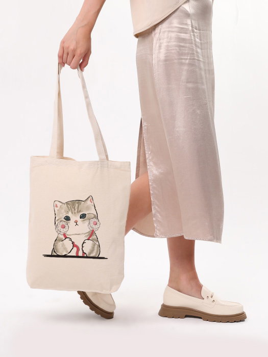 Zoozie Bags 1613 Bolso de mano de algodón 100% para mujer, 35x40x8cm, color crema